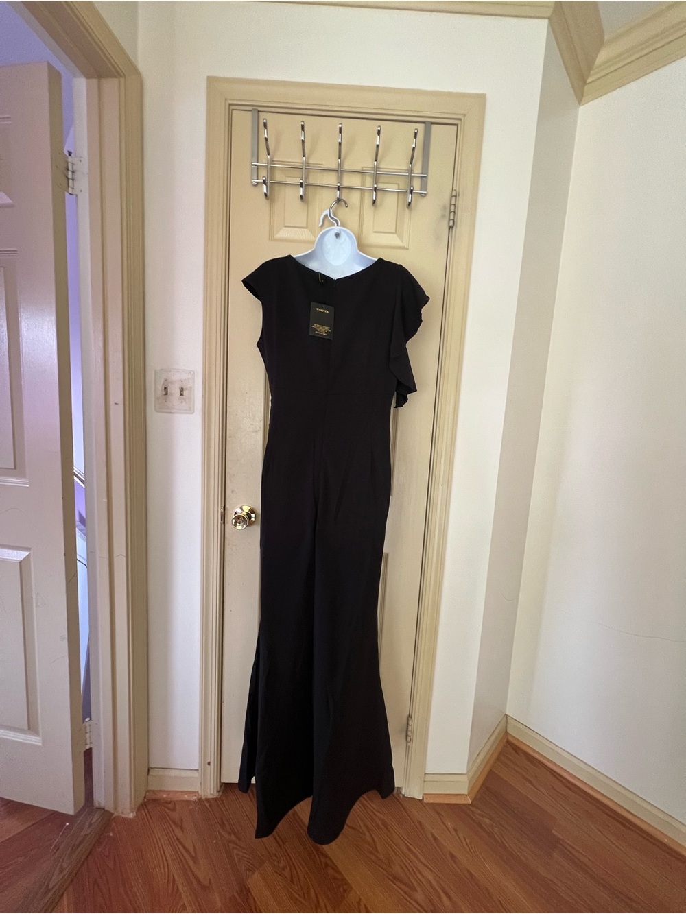 Elegant Black Maxi Dress with Flutter Sleeves